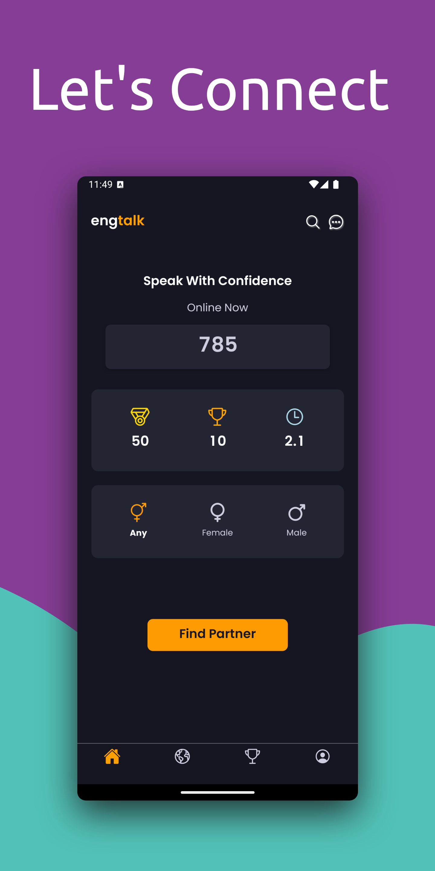 Connect with partners to practice English